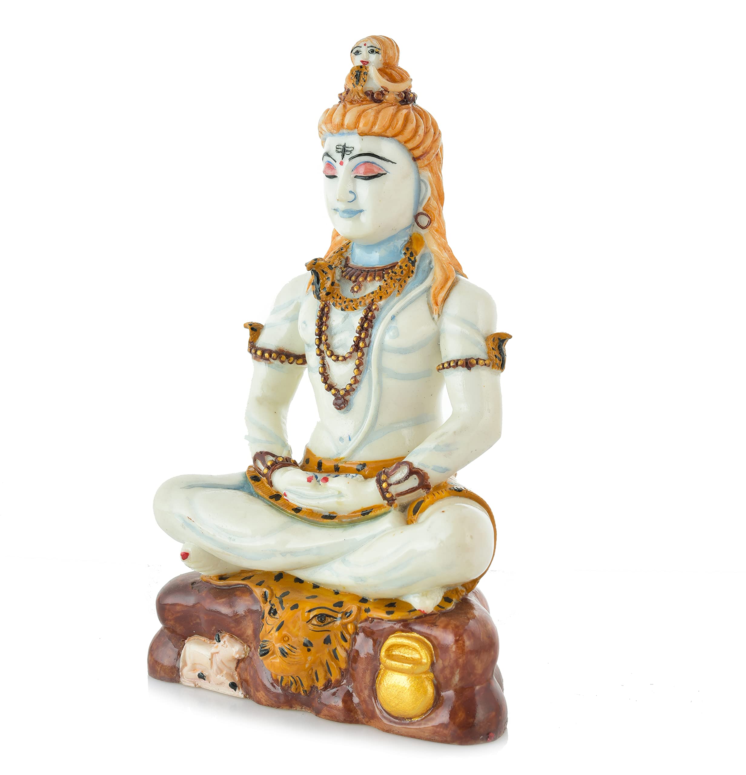 Archna Handicraft Polyresin Lord Shiva Sitting on Dhyan Mudra Murti Figurines Idol Mahadev Sculpture (8x5 Inch, White), Lord Shiva - Image 3 thumbnail