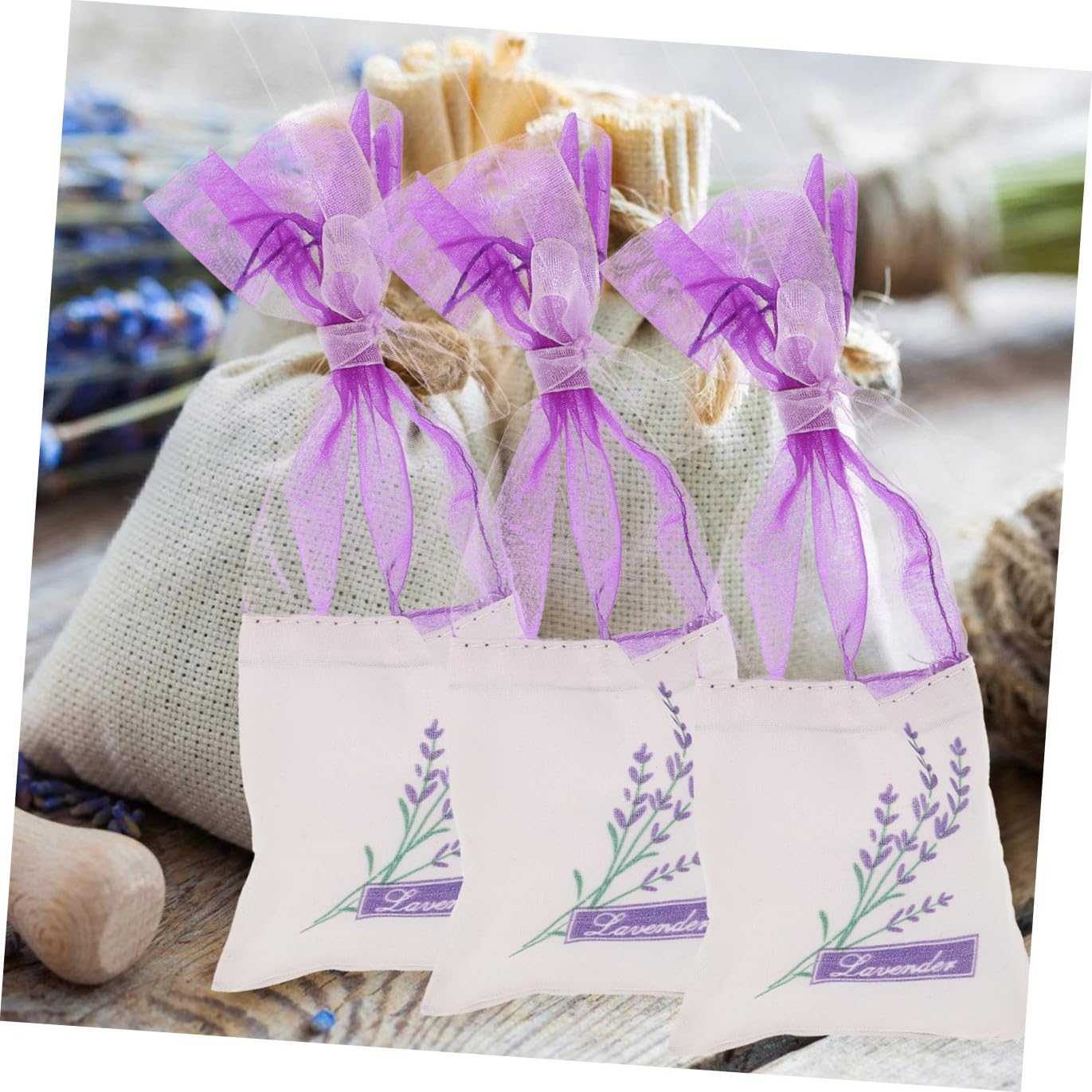 Beavorty 3 Sätze Tragbare Beutel Geschenksäckchen Geschenktasche Geschenkbeutel Säckchen Würzen Potpourri-taschen Beutel Anhänger Sachet-verpackungsbeutel Gittergewebe Violett 20 Stück * 3