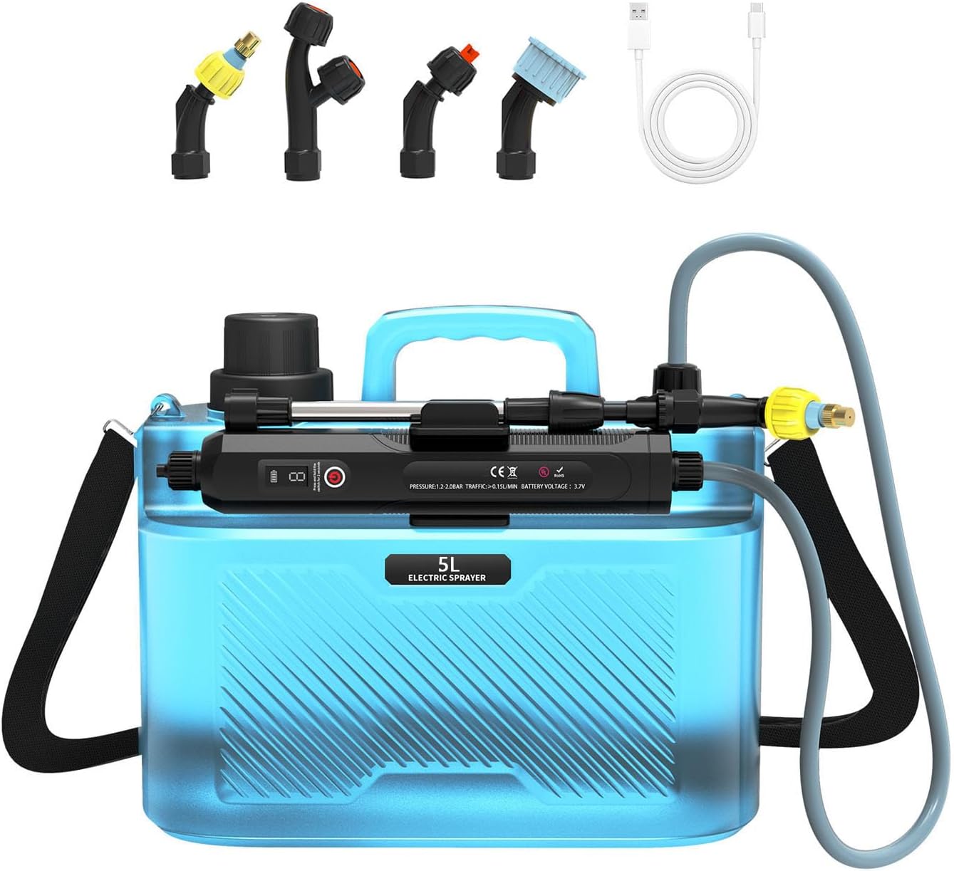 Rechargeable Sprayer Garden Use Electric USB Battery Lasts 3 Hours Automatic Adjustable Head Ergonomic Comfort Recharge Sprays