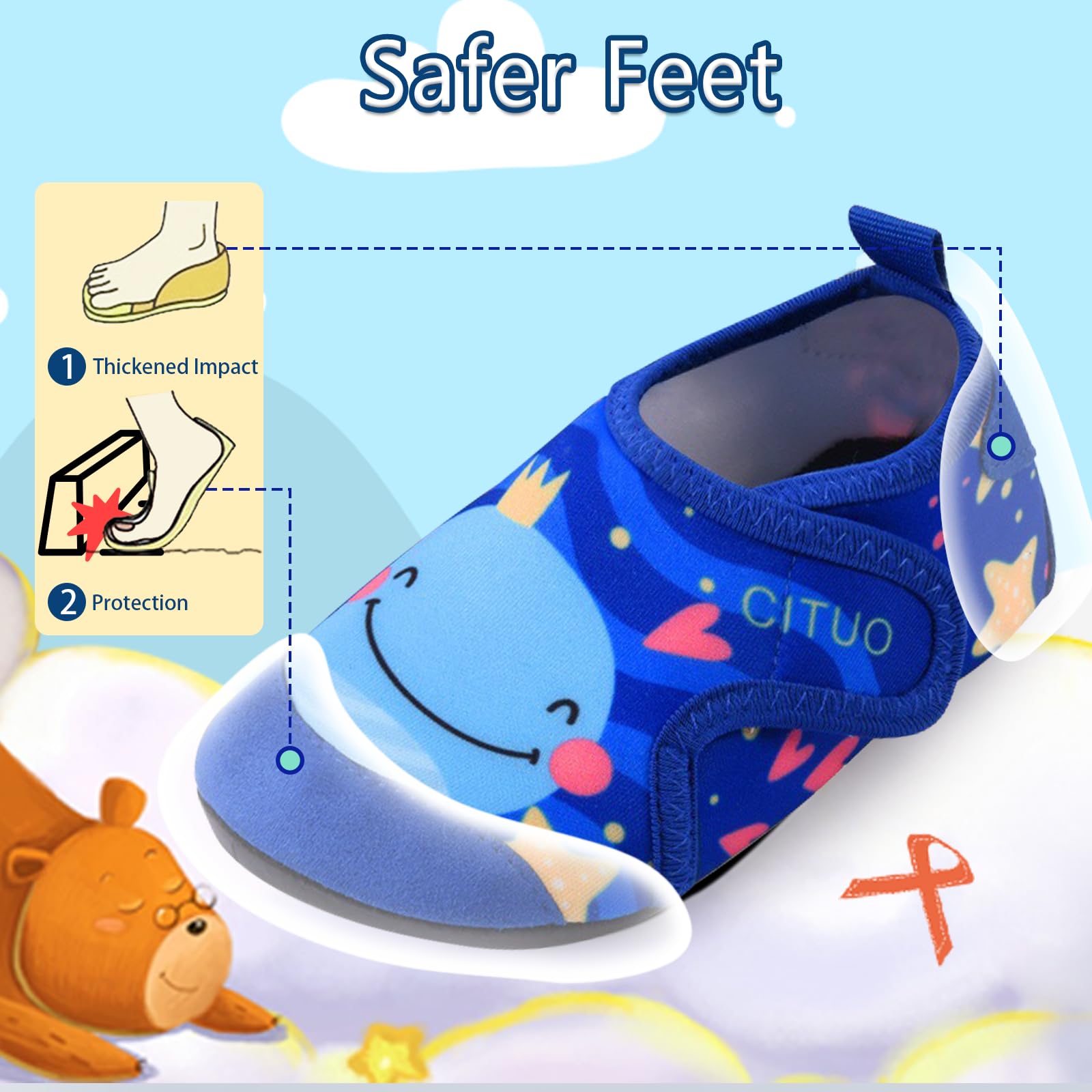 IEEILULU Zapatos Barefoot Niños, Calcetines Piscina Niño, Secado Rápido para Niños y Niñas para Playas, Piscinas, Parques Acuáticos