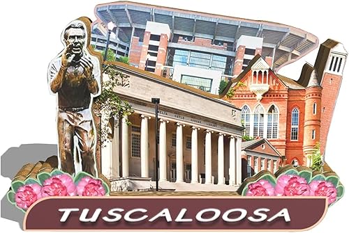 Imán para nevera, diseño de Tuscaloosa de Estados Unidos, 3D, para viajes, coleccionables, recuerdos, decoración hecha a mano