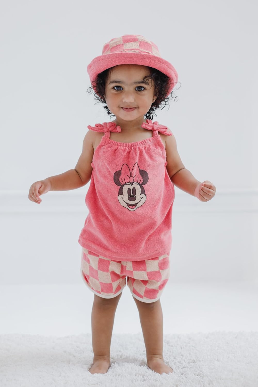 Disney Baby Girls Loop Terry Tank Top, Shorts and Hat 3 Piece Outfit Set Newborn to Infant Sizes (0–24 Months) - Image 2