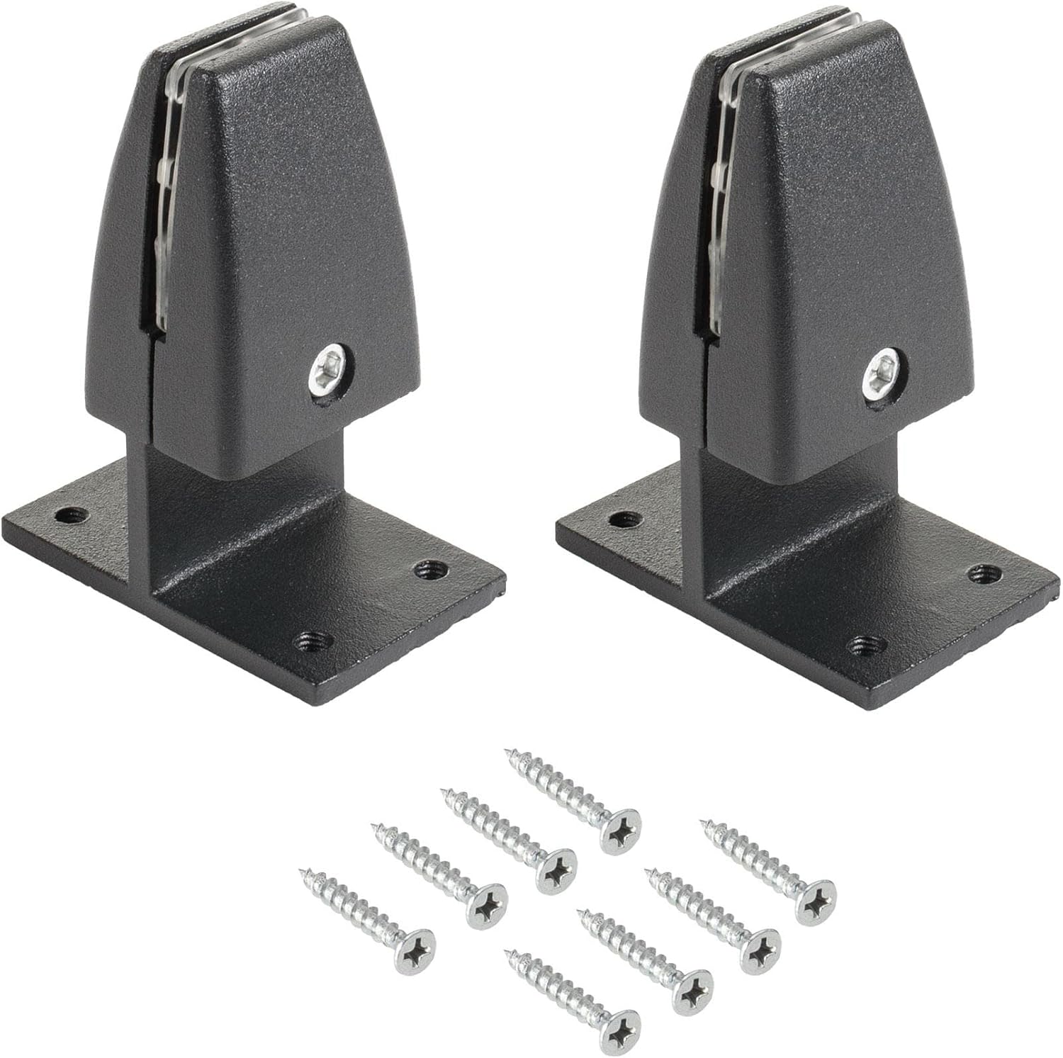 Black Aluminum Double Sided Desk Partition Clamp for 1/8" to 1" Thick Panels (Pack of 2)