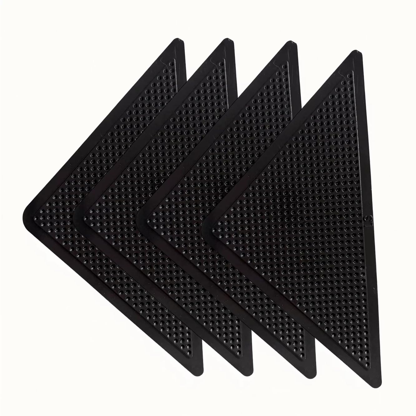 StayGrip Rug Gripper Pads (4 Pack) – Non Slip Carpet Corner Grips for Hardwood, Tile & Laminate Floors – Strong Anti Curl Rug Stabilizers, Reusable & Easy Peel and Stick