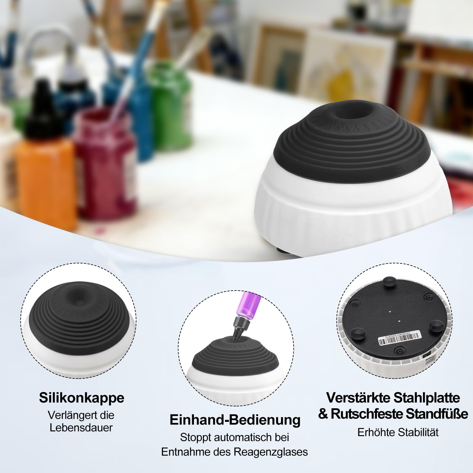 Vortex - Mini mixer per laboratorio, con funzione touch, 3000 giri/min, per agitatore di vernice, smalto, gel per ciglia, inchiostro per tatuaggi, 100 pezzi