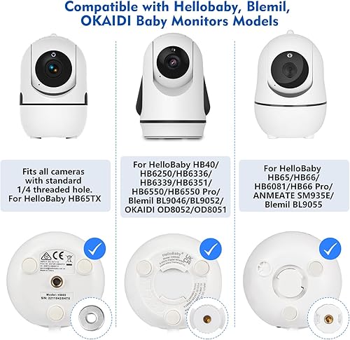 Miniatura 2 de Soporte de monitor de bebé para HelloBaby HB6550HB65HB6339HB66HB6550Pro, Baby Ganibs, Bonoch, Blemil, ANMEATE SM935E, soporte para monitor de bebé