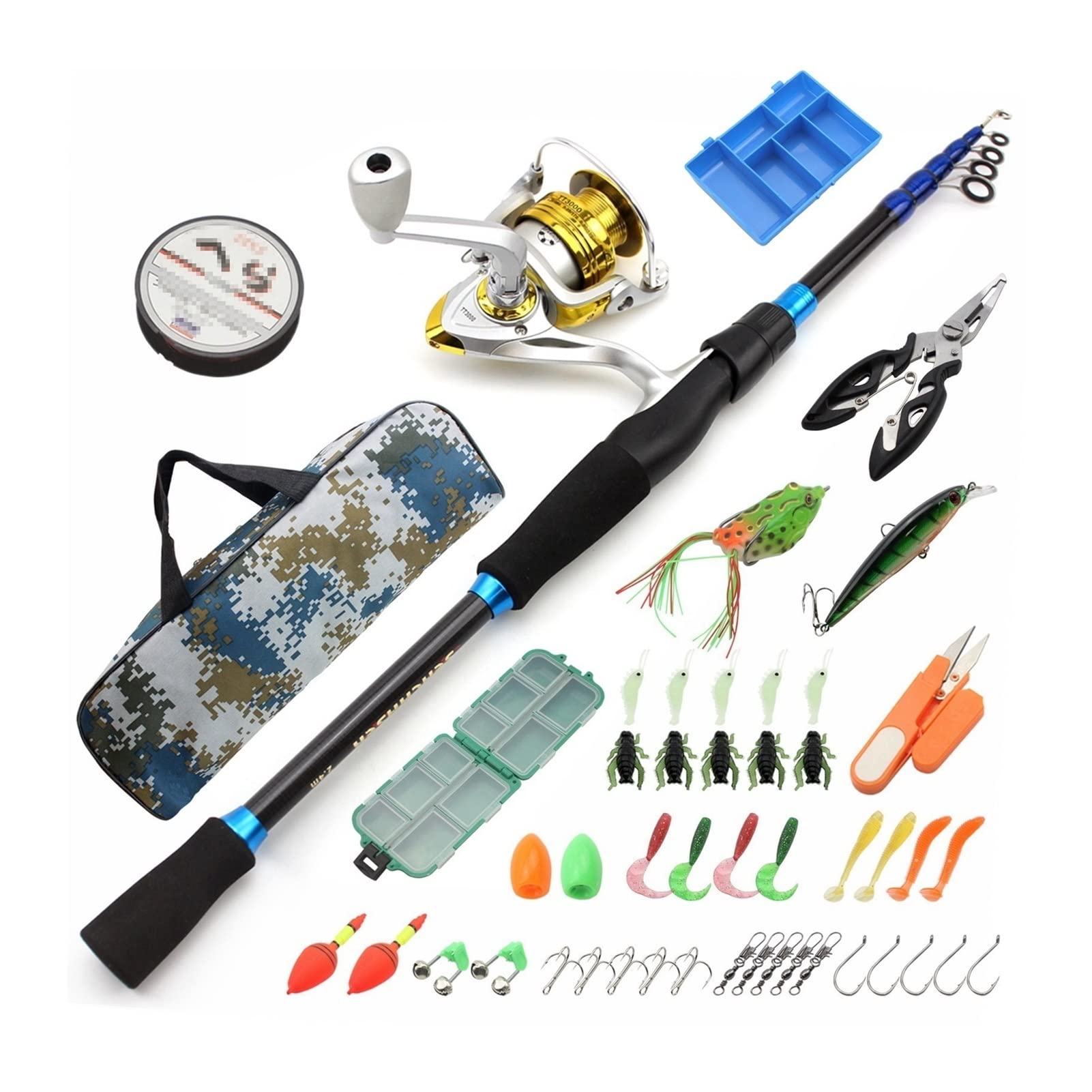 Best Pier Fishing Rods – YNWDBY Fishing Pole Shrinking Lure Rod Set Spinning Wheel ...