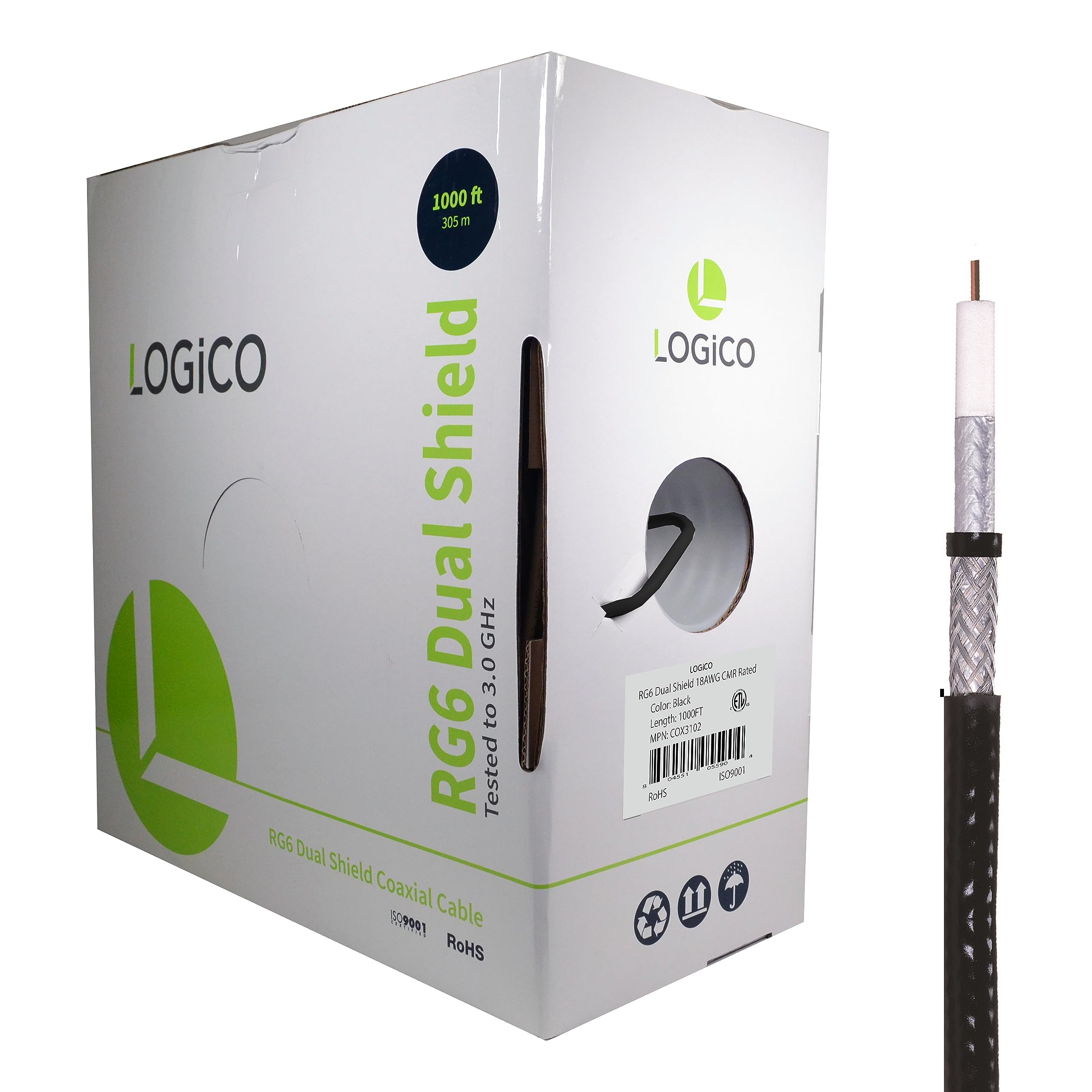 LOGICO Best RG6 Coaxial Cable CCS 18AWG Dual