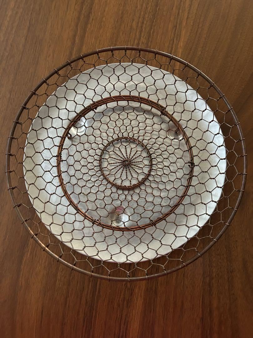 京都辻和金網　職人手編み菊丸盛り網　銅製 手編み菊丸盛り網 銅 | 京都・金網つじ