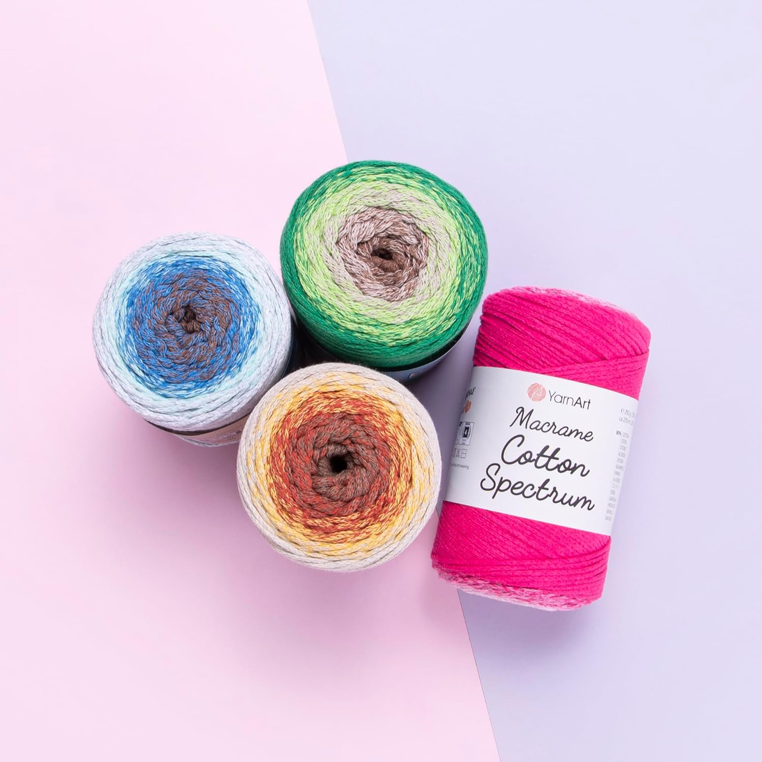 YarnArt マクラメコットン スペクトラム マクラメコード 8.5オンス 246.06ヤード 80%コットン マクラメロープ マ