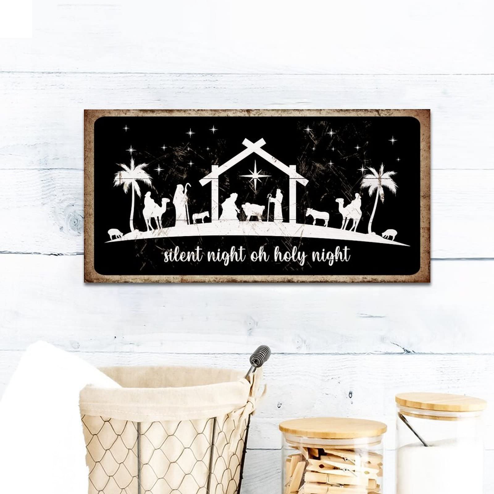 【一点物】手乗り絵画 Silent Nightインテリア 飾り 一点物】手乗り絵画 Silent Nightインテリア 飾り