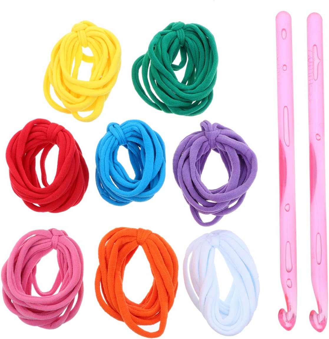 EXCEART Kids Potholder Loom Kit 96 Elastic Potholder Loops in 8 Colors 2 Crochet Hooks Weaving Craft Tools for DIY Crafts Kids Activities