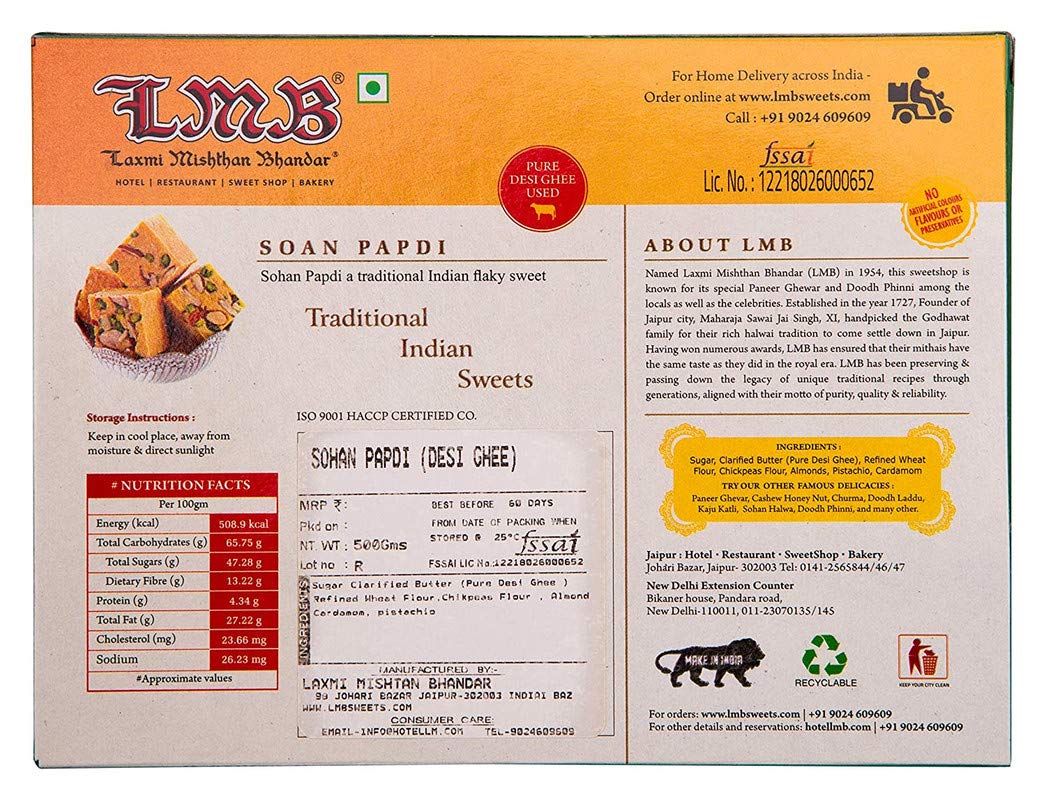 Laxmi Misthan Bhandar Sohan Papri; 400gm & Navaratna Mix 150gm Pack with Tea Light Candle
