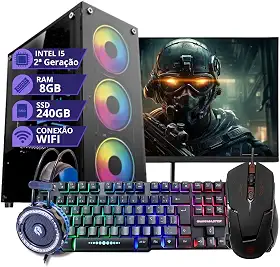 Pc Computador Gamer Completo Intel Core I5 Memoria 8gb Ssd 240gb Monitor 19 Windows 10
