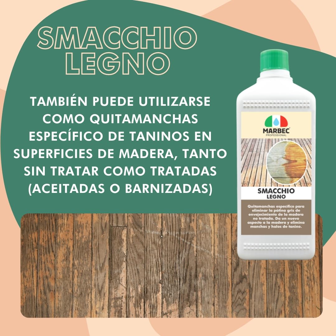 MARBEC SMACCHIO LEGNO 5LT Quitamanchas para madera envejecida y manchada