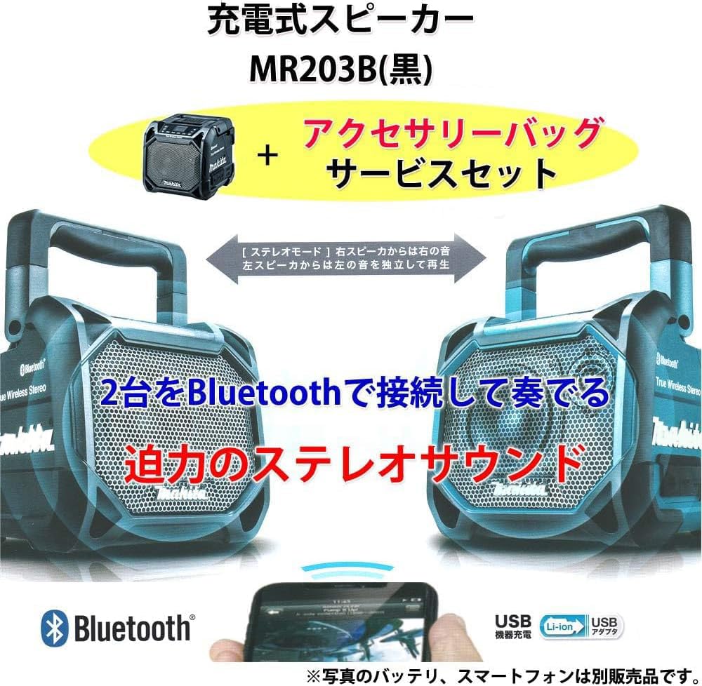 Amazon.co.jp: マキタ18V・14.4V・10.8V・100V用充電式スピーカ MR203B