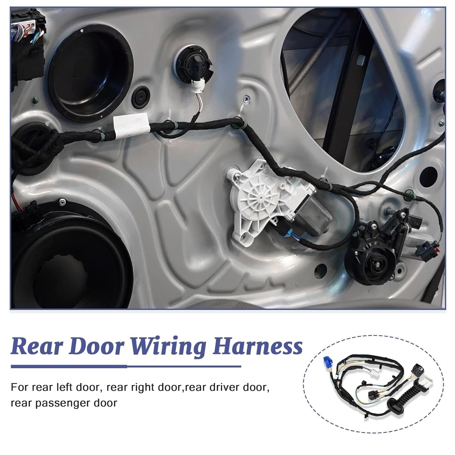 645-506 Rear Door Harness with Connectors Wiring Harness Fit for 2004-2010 Dodge Ram 1500 2500 3500 4500 5500 Replaces 56051931AB 56051694AA (2PCS)