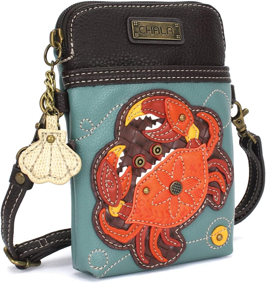 CHALA Ocean Collection Cell Phone Crossbody Purse-Women PU Leather/Canvas Multicolor Handbag with Adjustable Strap - Image 2