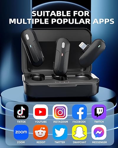 Miniatura 5 de BOSTIN M8 - Micrófono inalámbrico Lavalier para iPhoneiPad, reducción de ruido DSP, Plug-and-Play, rango de transmisión de 90 pies, ideal para