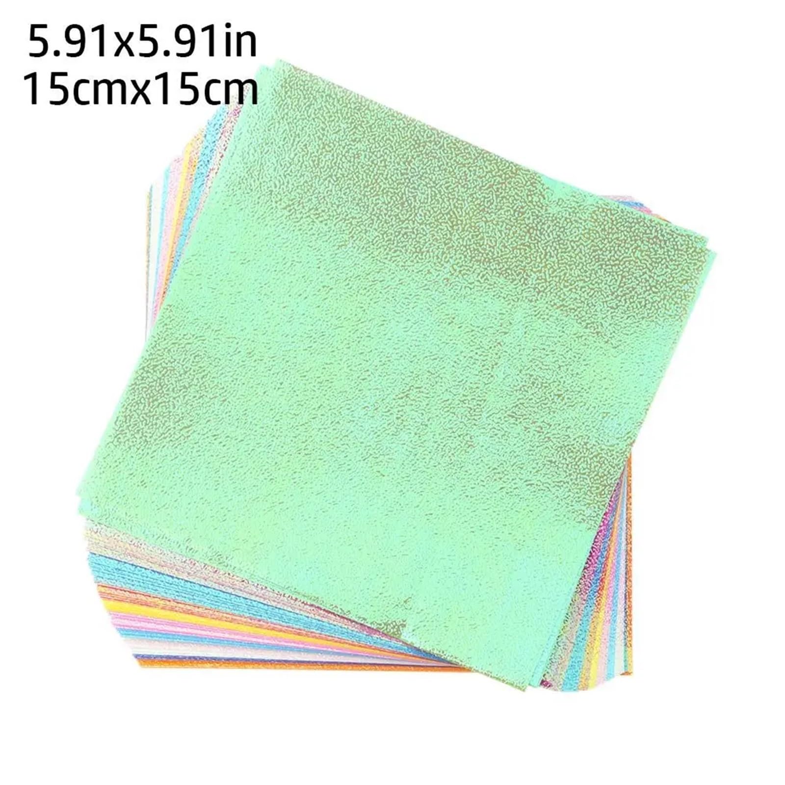 100 Blatt glitzerndes Origami-Papier, quadratisch, Faltpapier, einseitig, gemischte Farben, Scrapbooking, Dekor, handgefertigtes Material Für Handgefertigte Dekorationen(15cmx15cm)