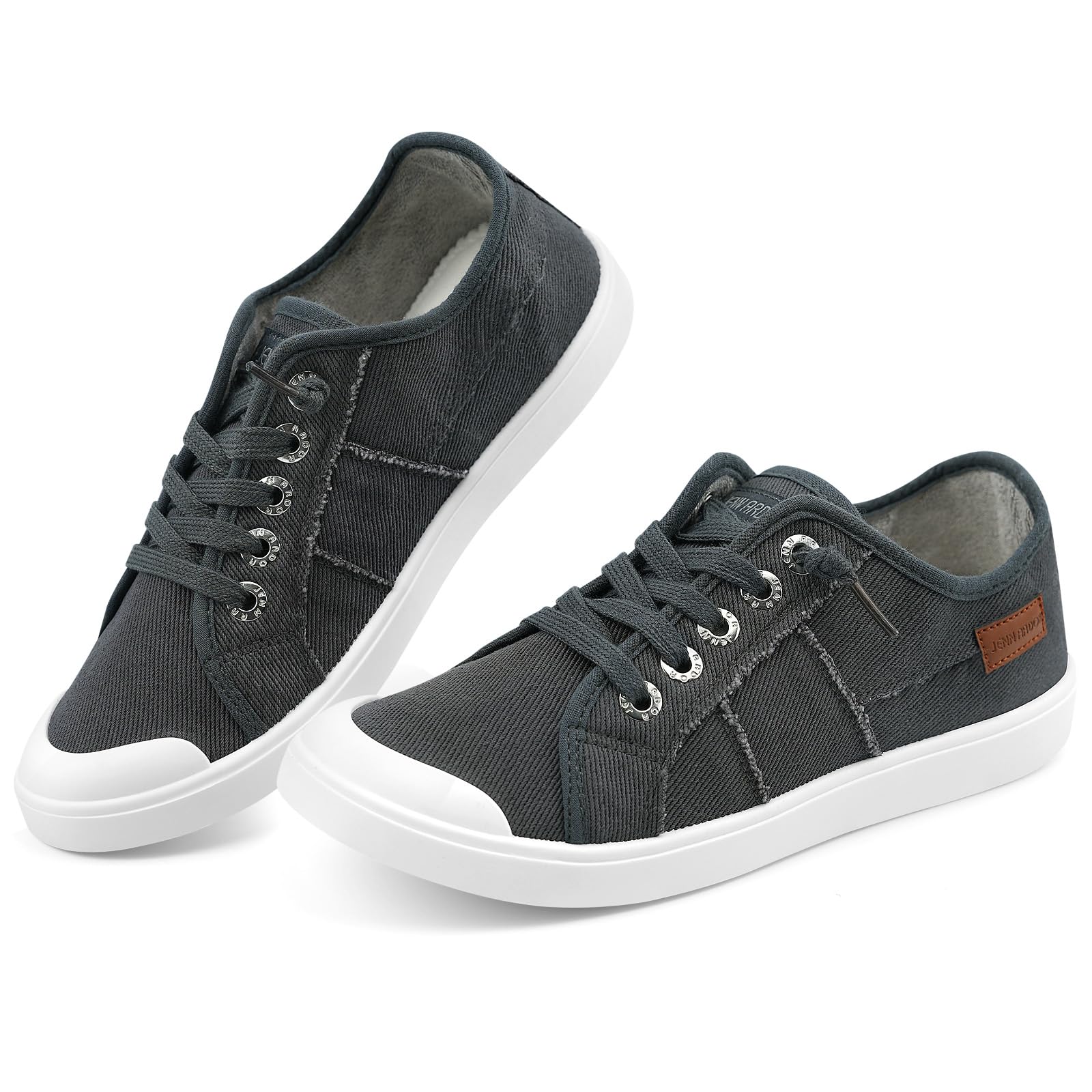 Slip-on Canvas Fashion Sneakers for Womens Comfortable Casual Walking Flats Elastic Stylish Cute Lightweight Shoes