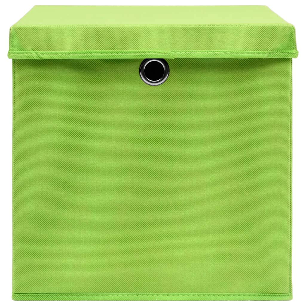 ShGaxin Scatole con Coperchi 4 pz Verdi 32x32x32 cm in Tessuto,Antipolvere,Scatole con Coperchi,Scatole,Forniture Domestiche-288370