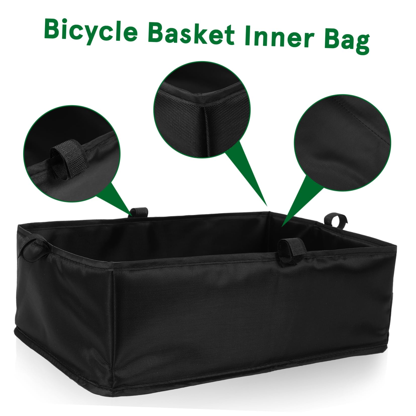 YARNOW Fodera per Cestino Bici Nera con Rete Elastica Rimovibile | Oxford e Spugna, per Uscite in Bici e Gite in Famiglia, Accessorio Moderno dal Design Pulito