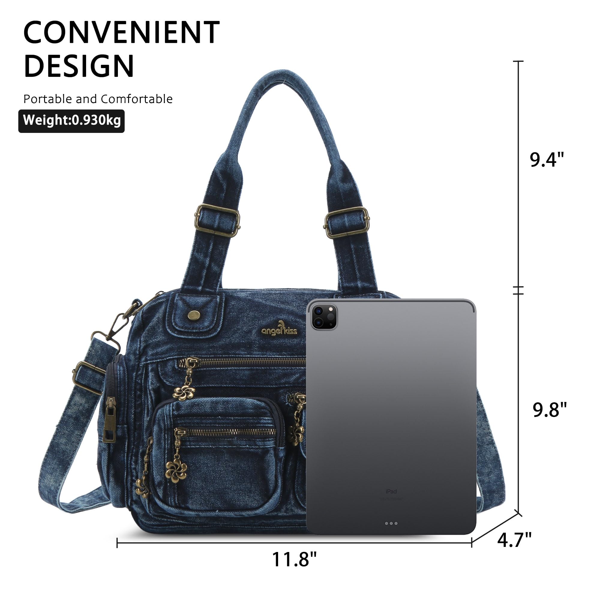 Angel Kiss Grande borsa da donna multi tasca Hobo borsa da donna tote borsa a tracolla in pelle morbida