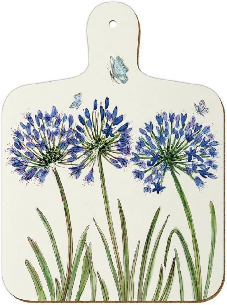 Mini Chopping Board - Agapanthus Blue Flower by Caroline Cleave