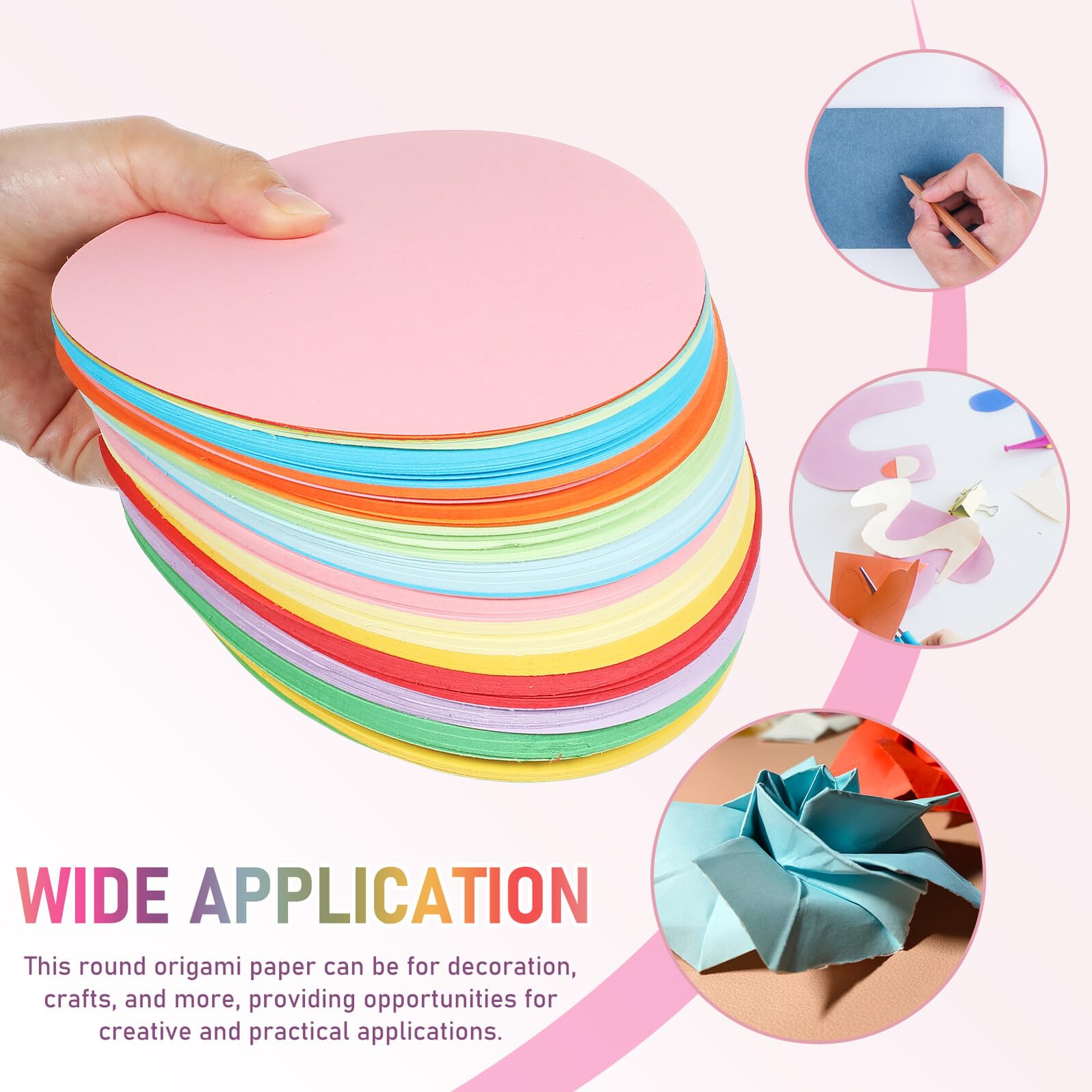 GALPADA 500 Blatt Buntes Origami Faltpapier in Runden Pastellfarben Stabiles Bastelpapier aus Papier für Kinder und Anfänger zum Kreativen Basteln und Dekorieren
