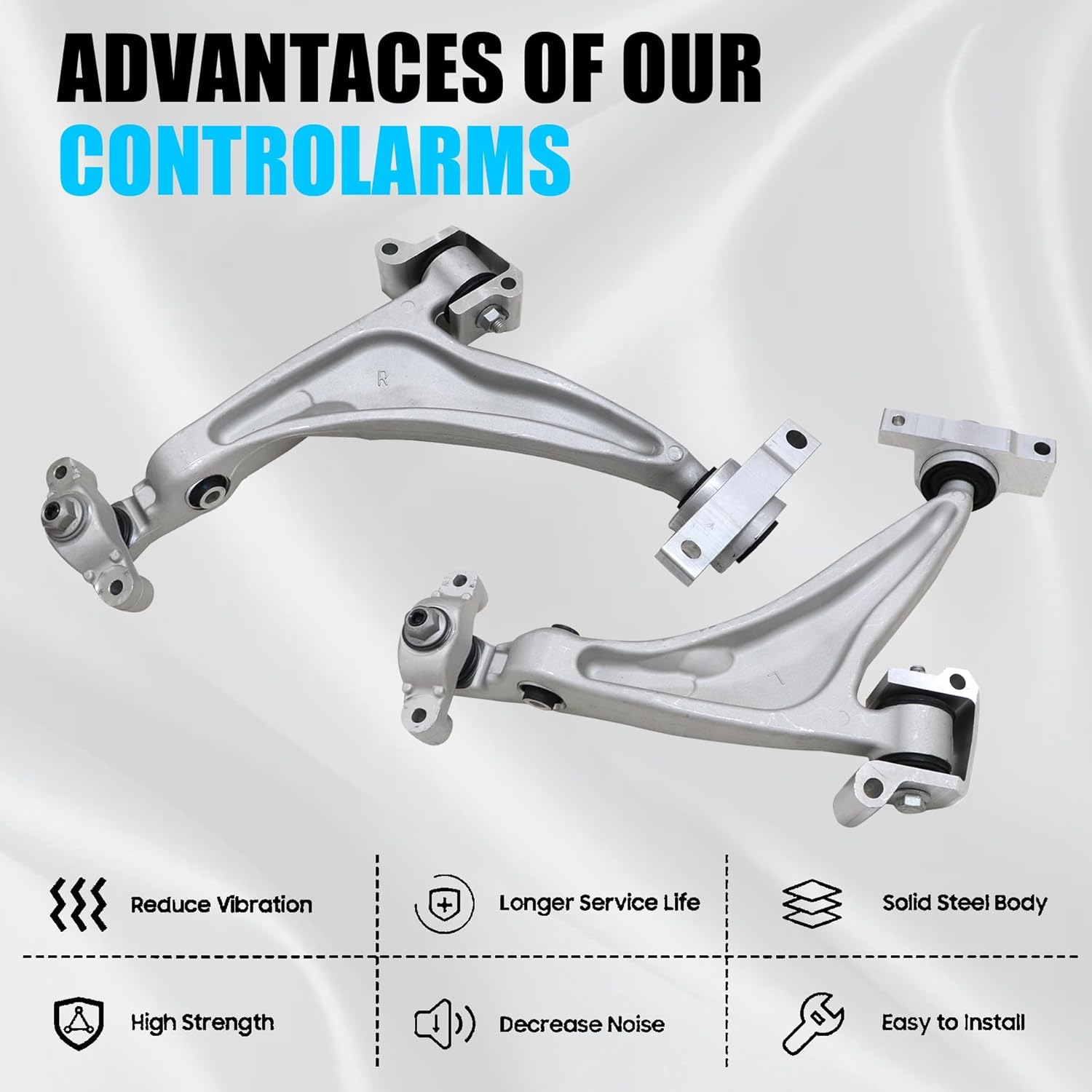 GXARTS Left and Right Front Lower Control Arm With Ball Joint Assembly 31658893 31658894 Driver Passenger Side Compatible With Volvo XC60 2018-2022 XC90 2017-2019