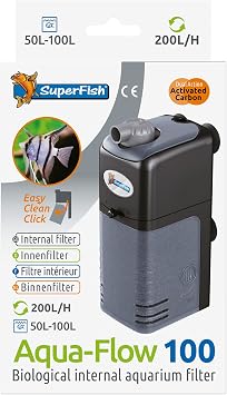 Superfish Aqua-Flow 100 Internal Filter 200L/H, Black