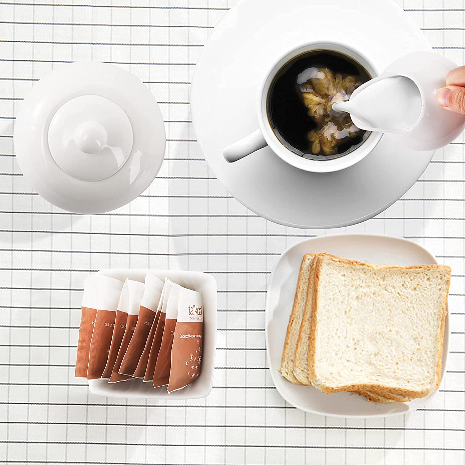 Set Zuccheriera E Creamer In Vetro - 200ml Con Coperchio Per Caffè, Tè E Salse - Foto 7