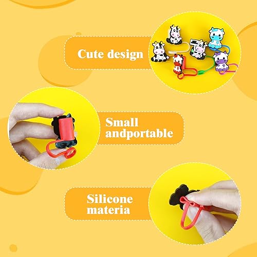 Miniatura 4 de 12 fundas de popote de silicona, 0.4 pulgadas0.394 in, lindas patas de perro, reutilizables, accesorios para popotes para sorbetes de 30 y 40 onzas,