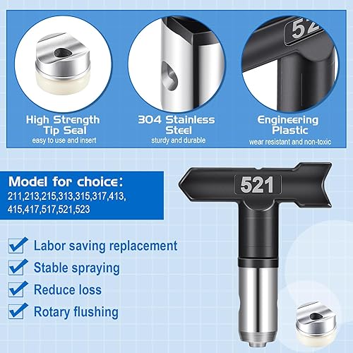 Miniatura 9 de Zhengmy 12 boquillas de punta reversible para pulverizador de pintura sin aire, para accesorios de máquinas de pulverización,