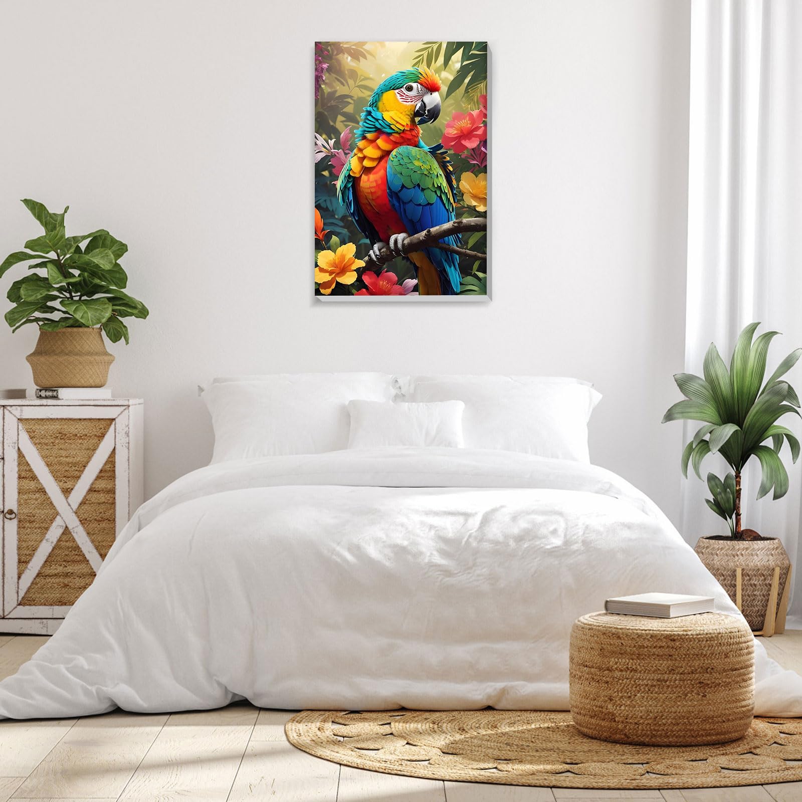 Lxmsja Paint by Numbers Parrot for Adults Beginner with Frame, Parrot Painting by Numbers for Adults on Canvas, DIY Acrylic Birds Painting Kit Art and Crafts Gifts for Home Wall Decor, 8x12inch - Image 4