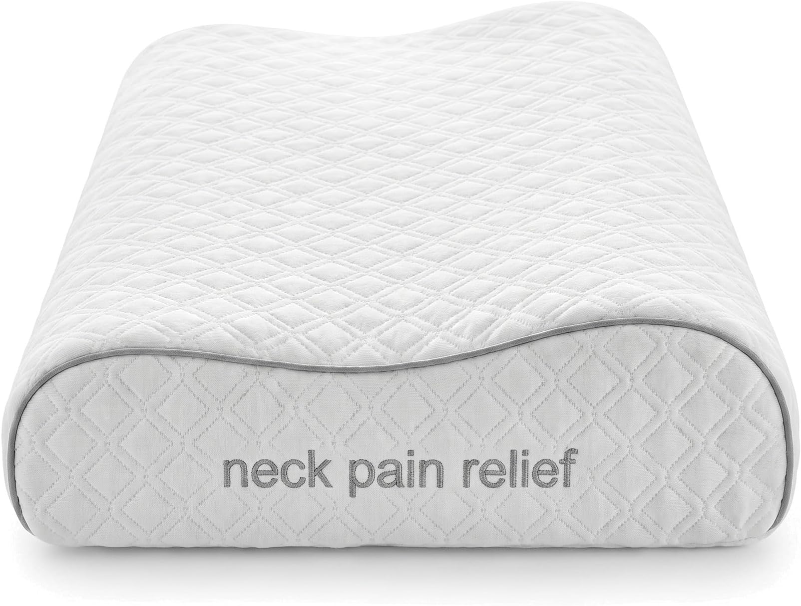 Medium-Firm Contour Pillow for Side and Back Sleepers - Memory Foam Cervical Pillow with Two-Height Flip Design (4.72 in / 3.94 in) - Fits Standard Pillowcases - Removable Cooling Cover