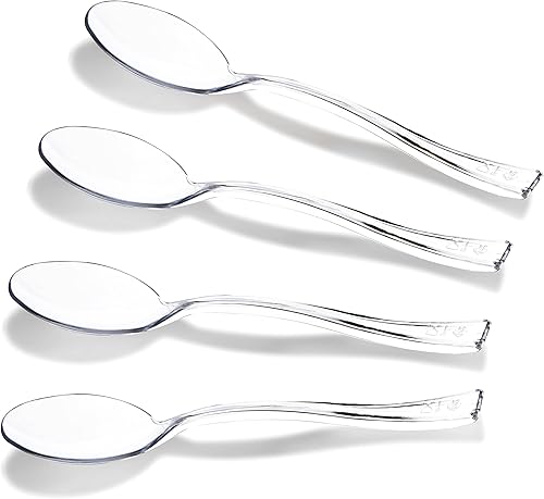 Vista 56 de WDF 300 mini cucharas de plástico doradas – Cucharas de postres de plástico dorado de 4 pulgadas, cucharas desechables resistentes perfectas para Oro