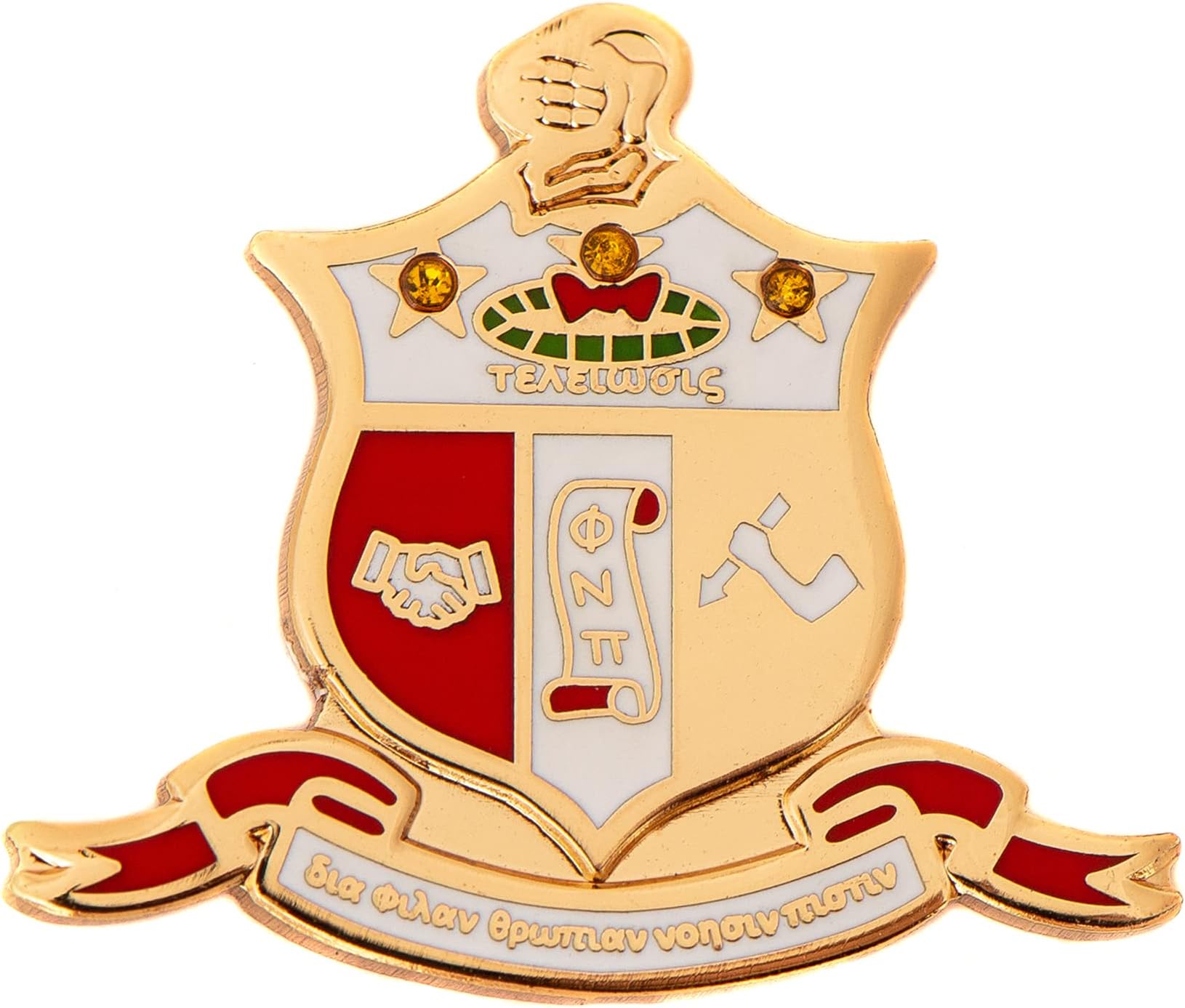 Desert Cactus Kappa Alpha Psi Lapel Pin Fraternity Crest Enamel with Jewels Formal Wear Blazer Jacket Nupe (Jewel Crest Pin), One Size, Bronze