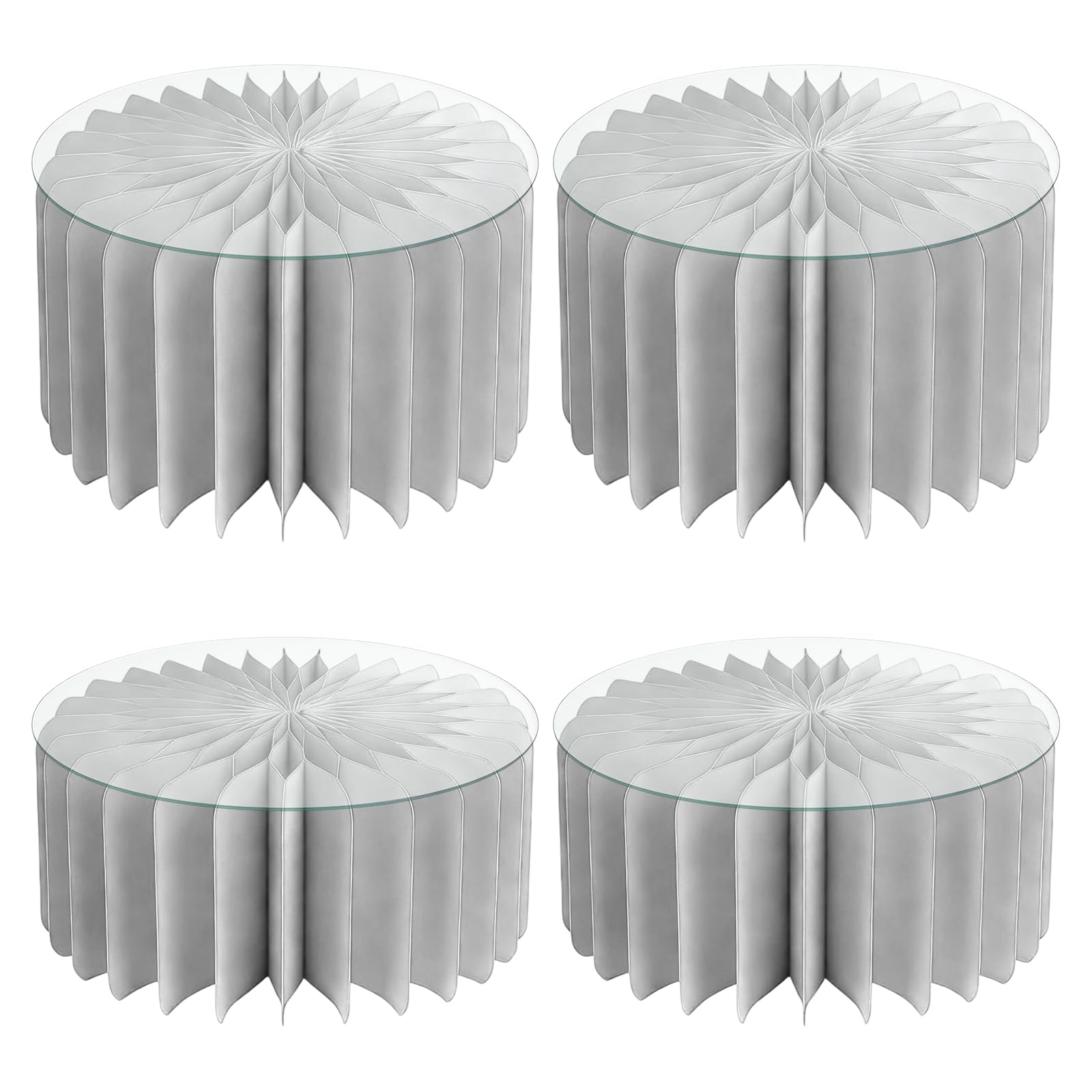 LUCKGONI Pack of 4 Foldable Paper Dessert Stands with Multiple Tiers Design for User Friendly Cake Display and Event Use