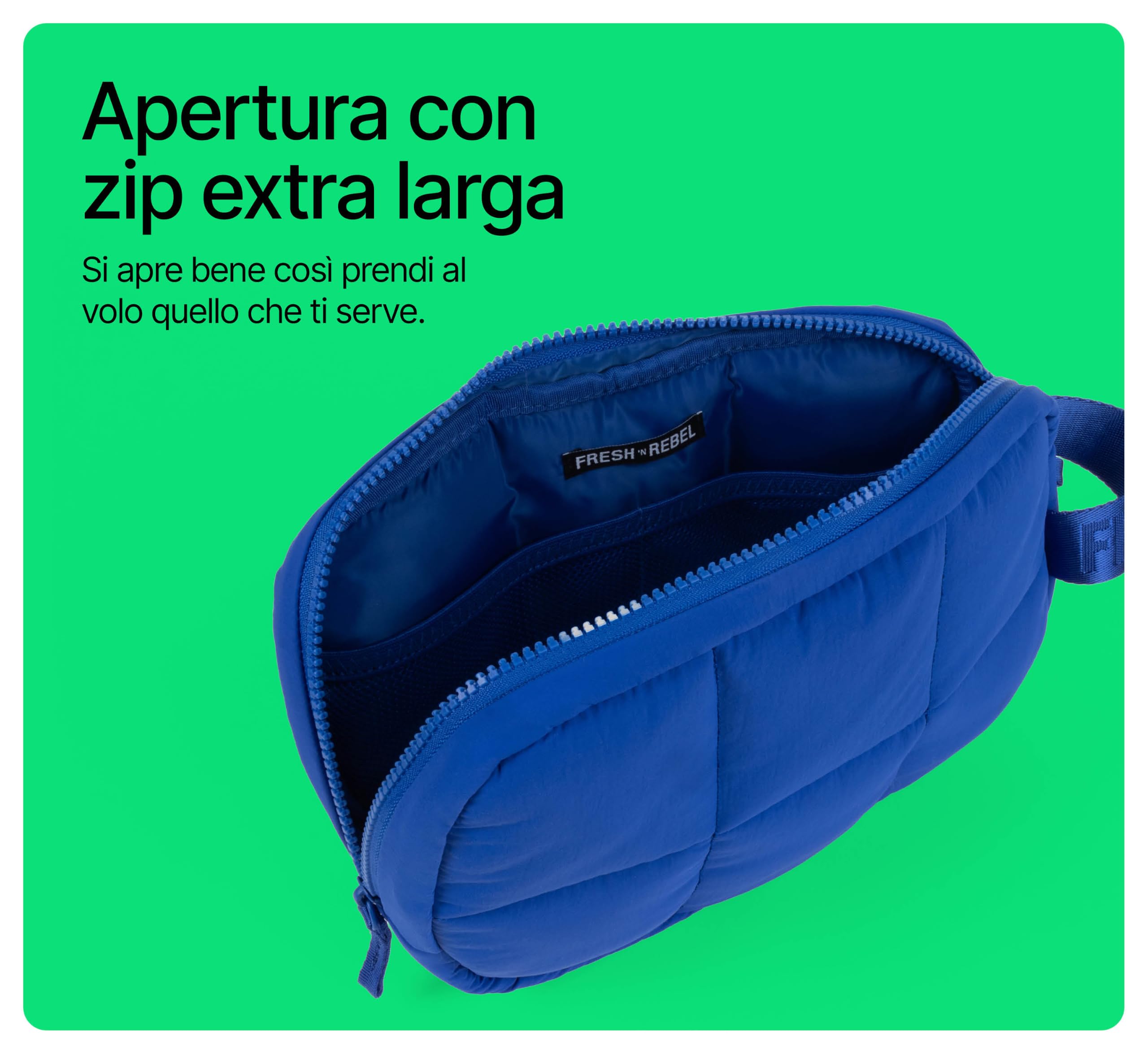 Fresh 'n Rebel Coze Maxi - Pochette Tech Imbottita - Organizer per Cavi e Accessori - Pochette da Viaggio per Caricabatterie, Auricolari & Powerbank - Con Scomparti - Finitura Premium (Cobalt Blue)