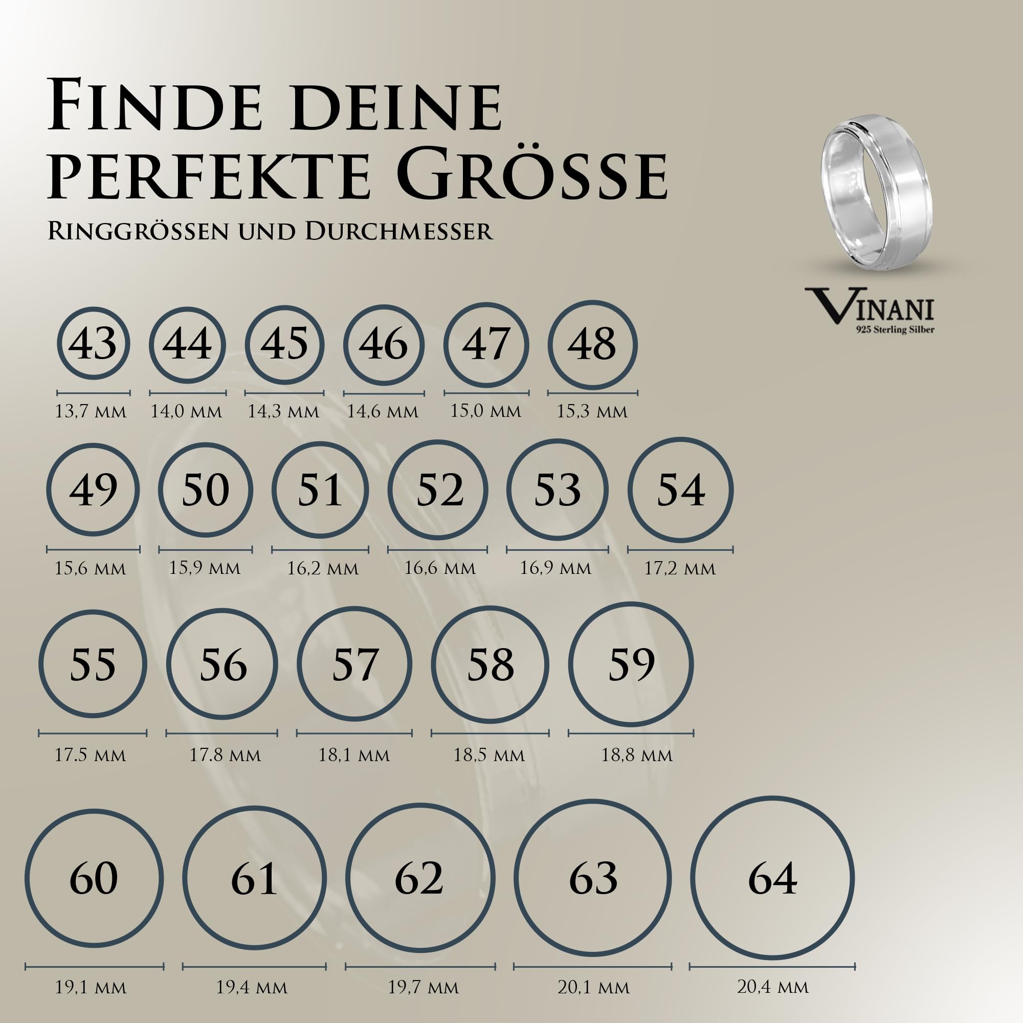 Vinani Ring aus 925 Sterling Silber - Schmaler Damenring mit zwei Bändern mattiert und glänzend klassisch zeitlos für Frauen, nickelfrei & antiallergisch, Designed in Deutschland, RIL