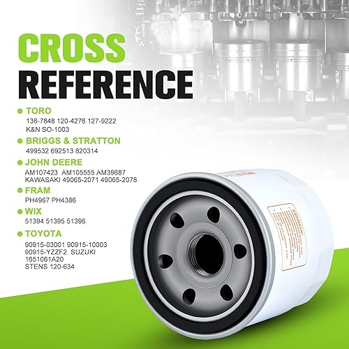 Miniatura 2 de 120-4276 136-7848 Filtro de aceite con filtro de combustible para Toro V-Twin Engine Timecutter SS5000 ZS SW SS MX SWX HD Cortacésped Giro Cero