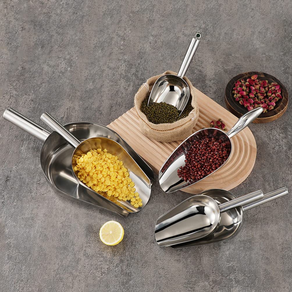 Cuillère en acier inoxydable 5pcs Cuillère à glace en acier inoxydable Petit glaçon Crème glacée Cuisine Cuillères utilitaires pour bonbons Scoop Grattoir Bonbons Dessert Glace Haricot Service alime