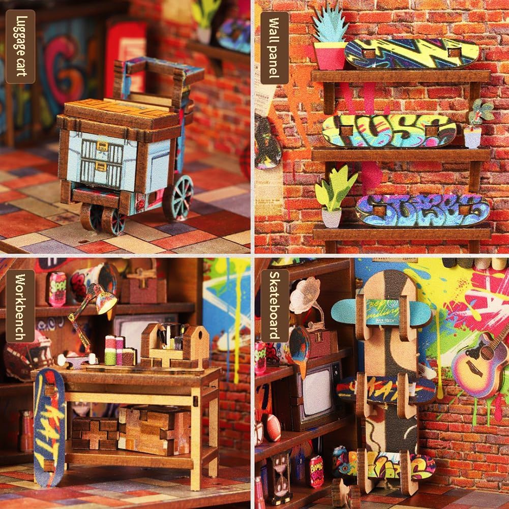 Kit fai da te per angolo del libro, decorazione fai da te per casa delle bambole Booknook, libreria, puzzle in legno 3D con luce LED, kit in miniatura a mano per adulti regalo di compleanno