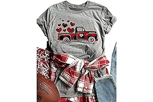 Valentine's Day Love Heart Buffalo Plaid Leopard T-shirt