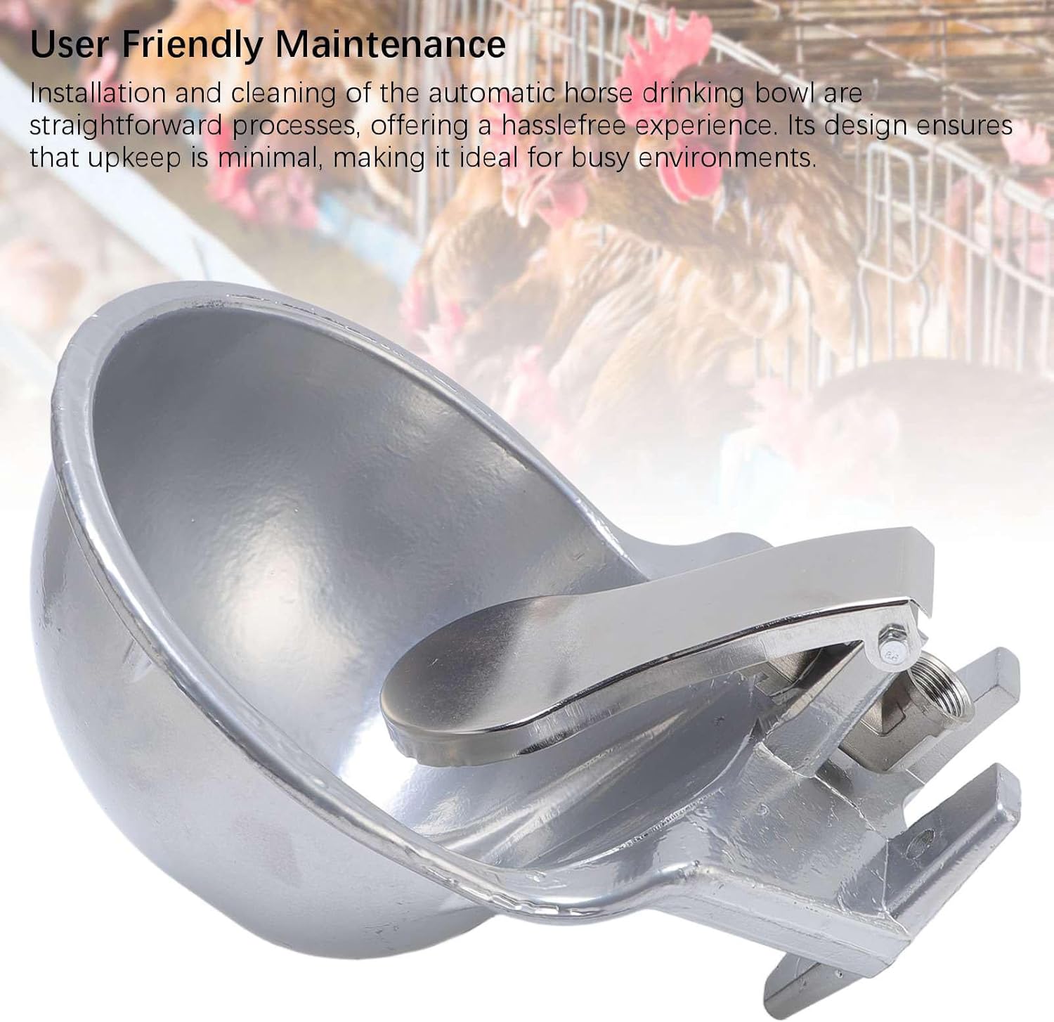 Automatic Livestock Waterer Bowl, Stainless Steel Water Feeder Drinking Trough Horse Water Dispenser Multipurpose Livestock Drinking Bowl for Cattle, Dogs, Pigs, Sheep