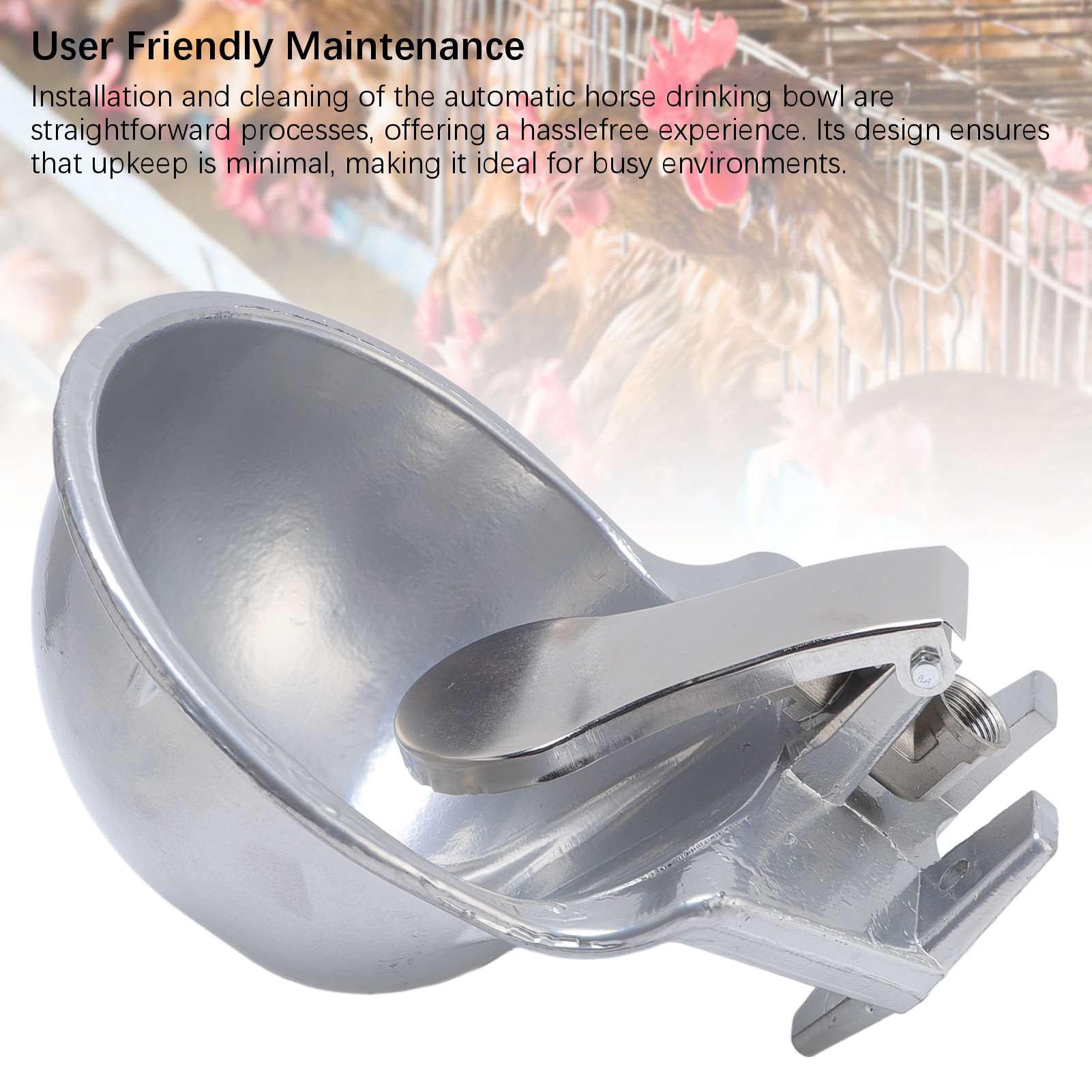Chrees Bebedero Automático para Ganado, Bebedero Automático para Caballos, Cuenco de Agua, Cuenco Multiusos de Acero Inoxidable con Control Preciso del Agua, Fácil
