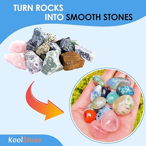 Miniatura 5 de KoolStone Rock Tumbler Grit and Ceramic Tumbling Media 4 libras, pule hasta 25 libras de rocas, kit de medios de recarga de pulido, compatible con