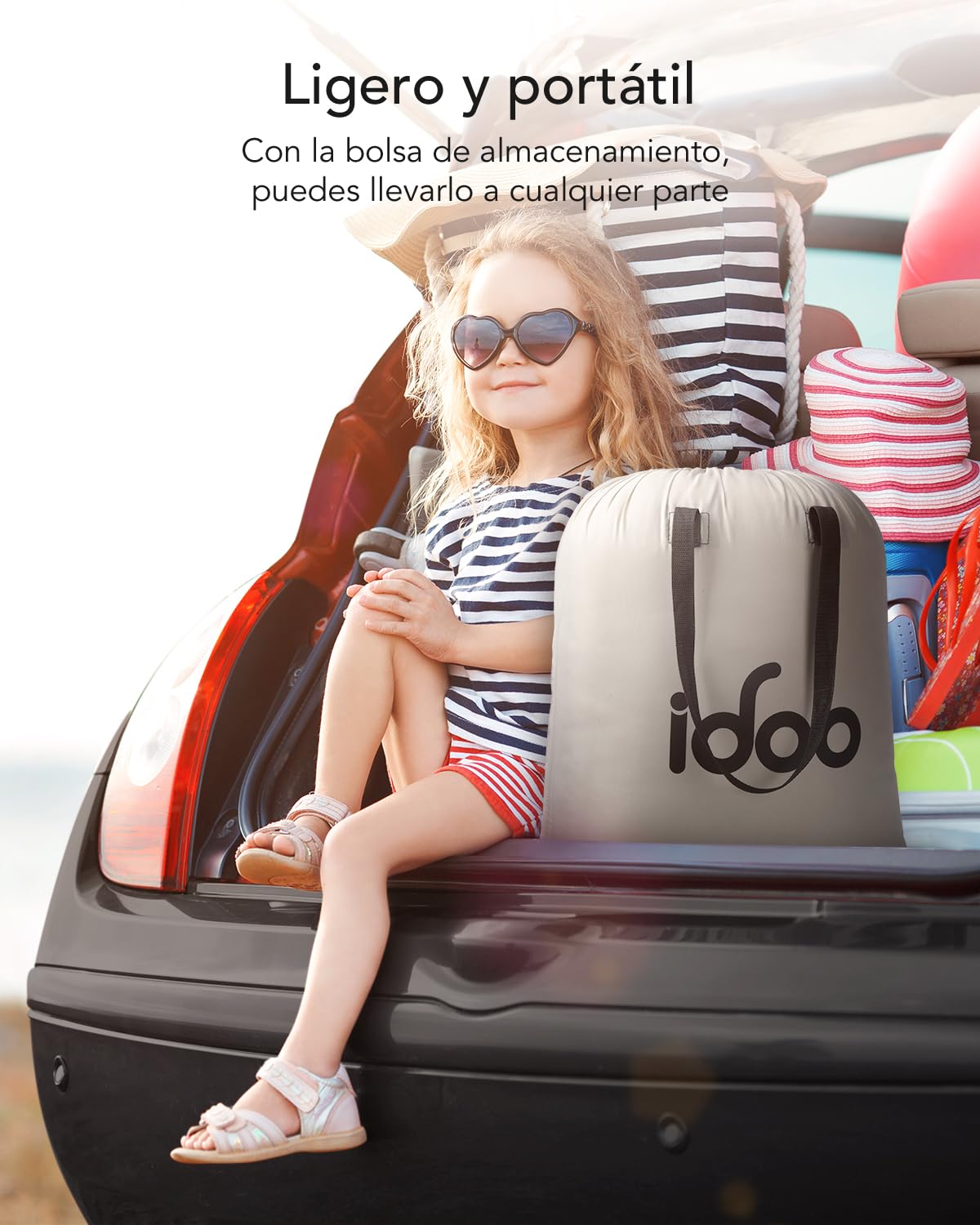 iDOO Colchón Hinchable 152x203x46cm Bomba Integrada Máximo 295kg Cama Matrimonial
